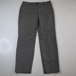 Express 4 Black Gray‎ Dot Editor Slim Ankle Dress Womens Pants